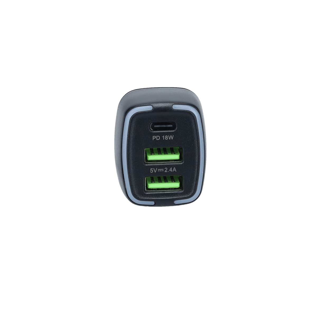 PD Car Charger with 2 extra USB-A ports (18W PD + 12W USB A)
