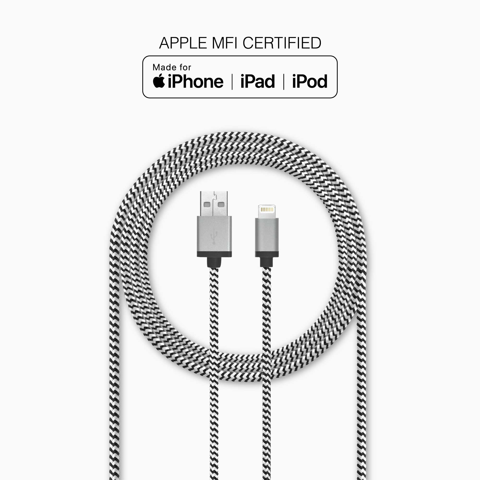 4 Ft. Braided Cable (USB-A to Lightning Cable)
