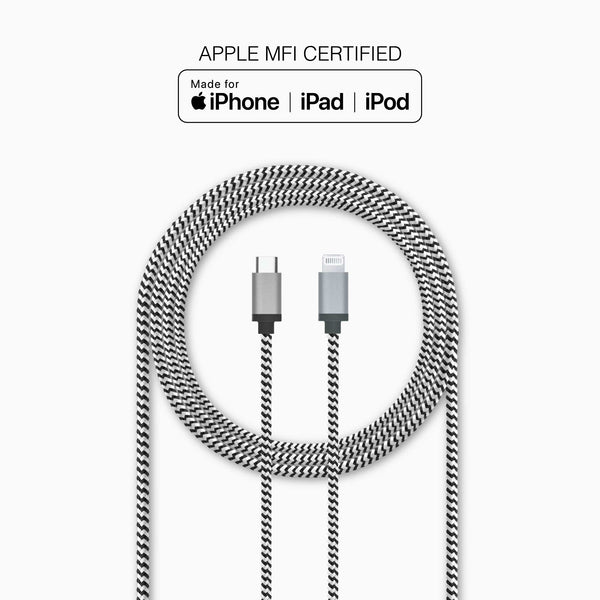 10 Ft. Braided Cable (USB-C to Lightning Cable)