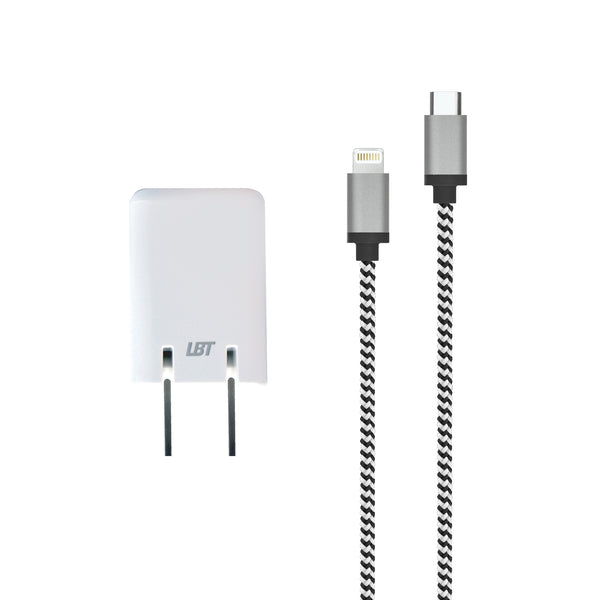 20W PD Wall Charger W/ 5 ft. Braided Lightning Cable