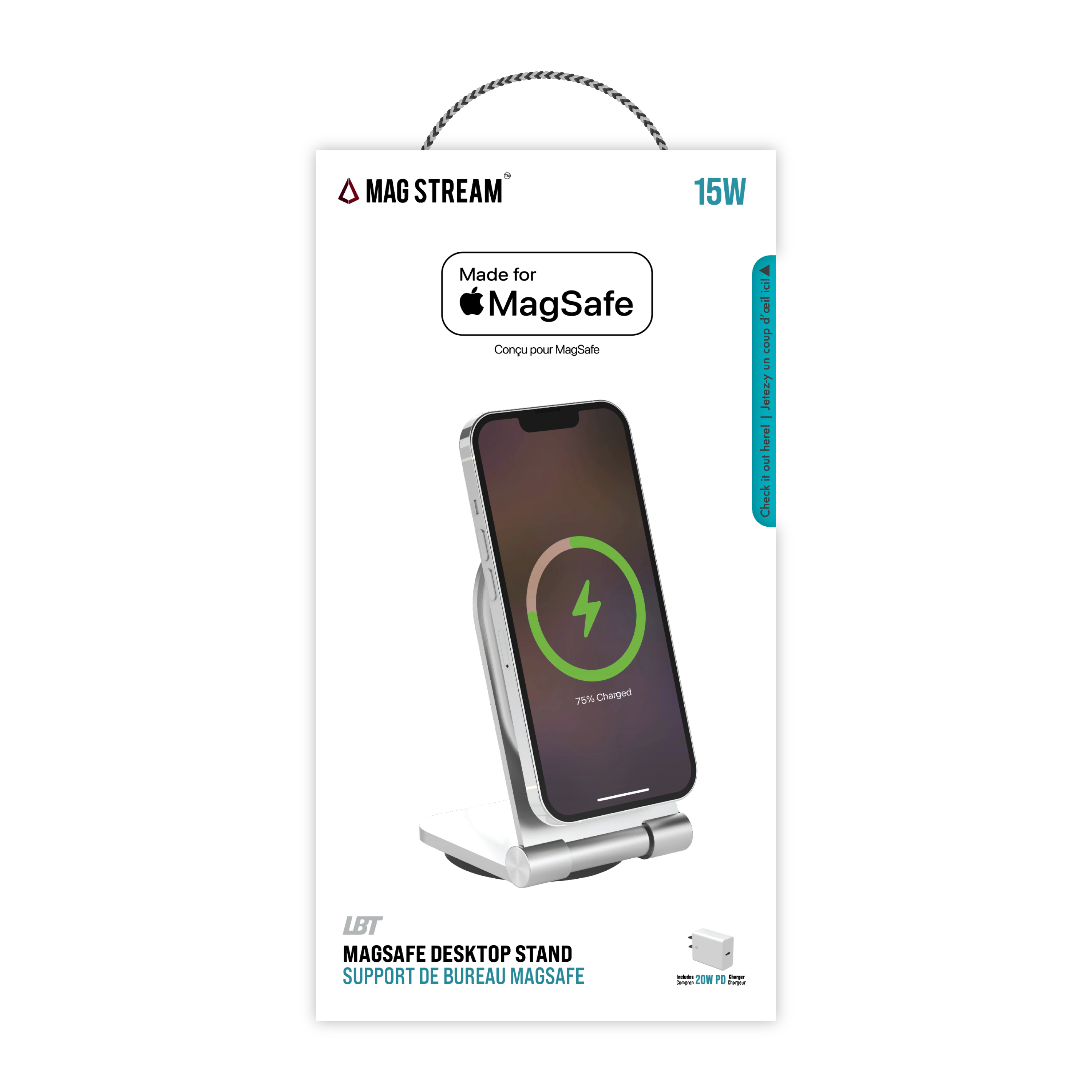 Mag Stream Stand (Silver) Wireless Charger