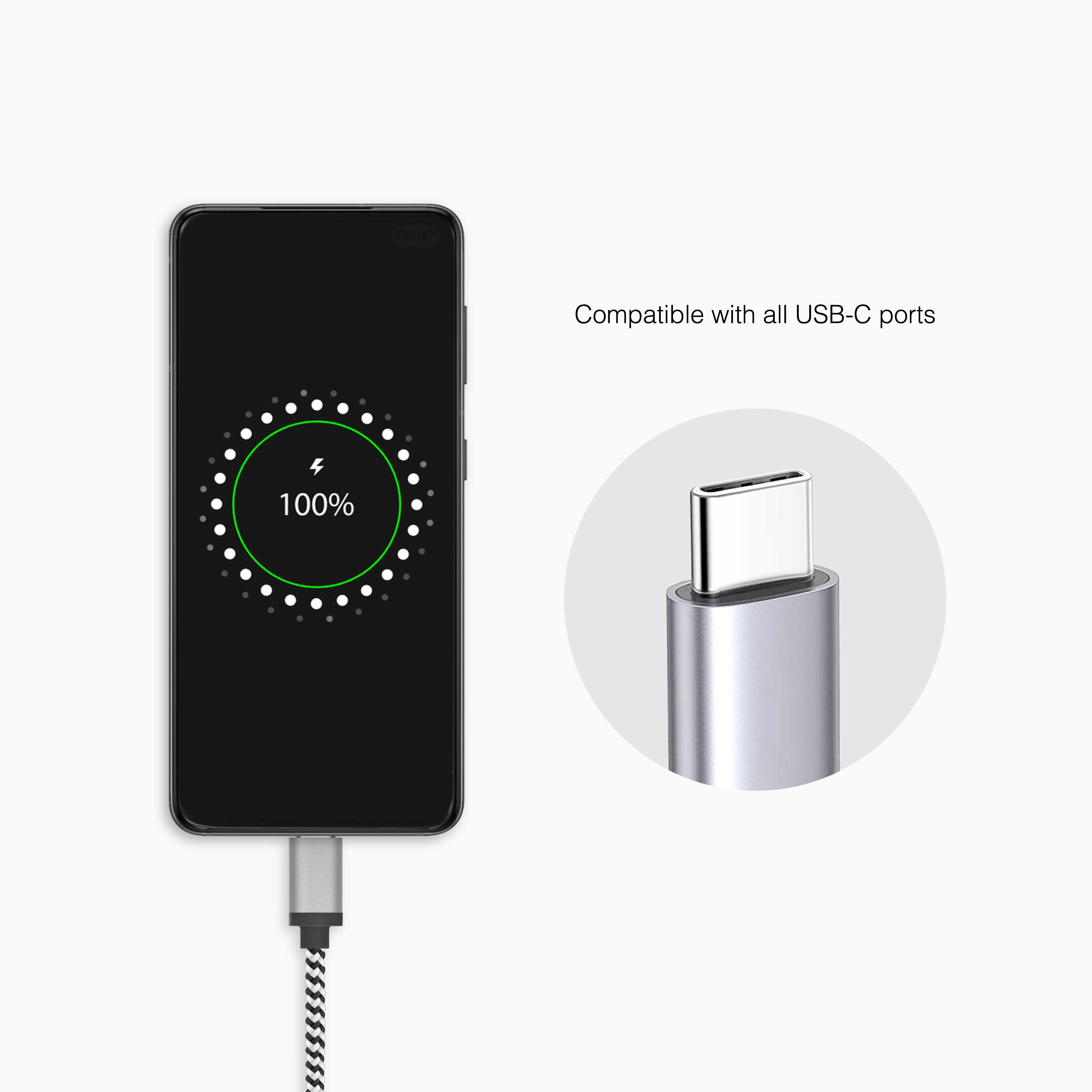 20W Dual Port Car Charger with 4ft Cable (USB-C to C)