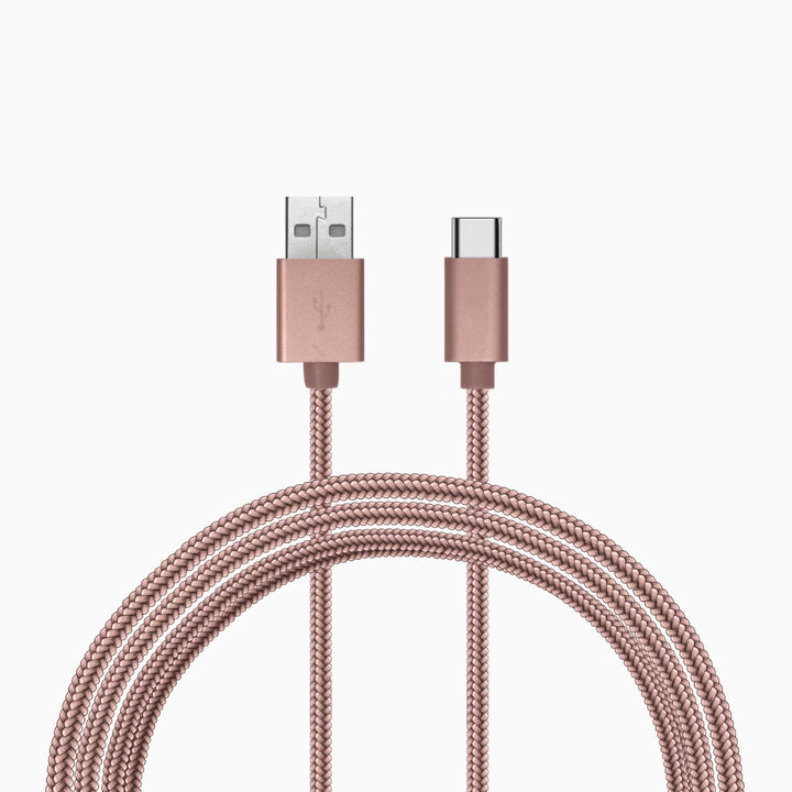 7 Ft. Braided Rose Gold Cable (USB-A to USB-C Cable)
