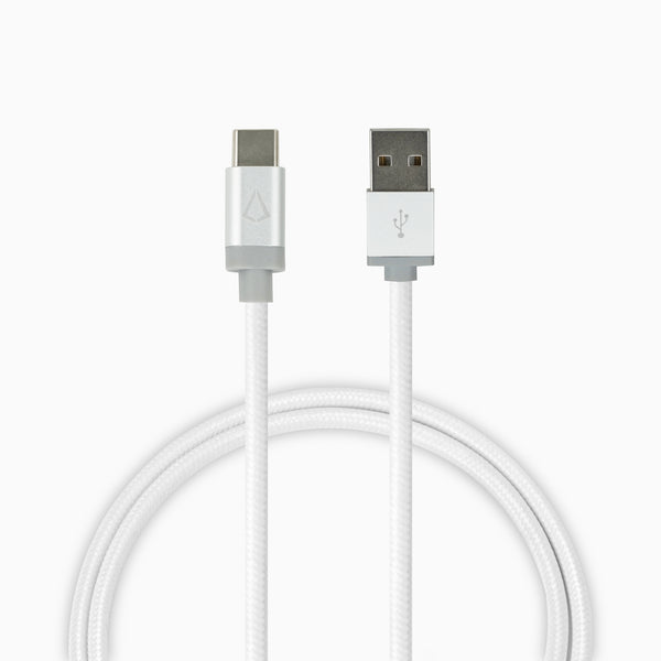 5 Ft. Braided White Cable (USB-A to USB-C)