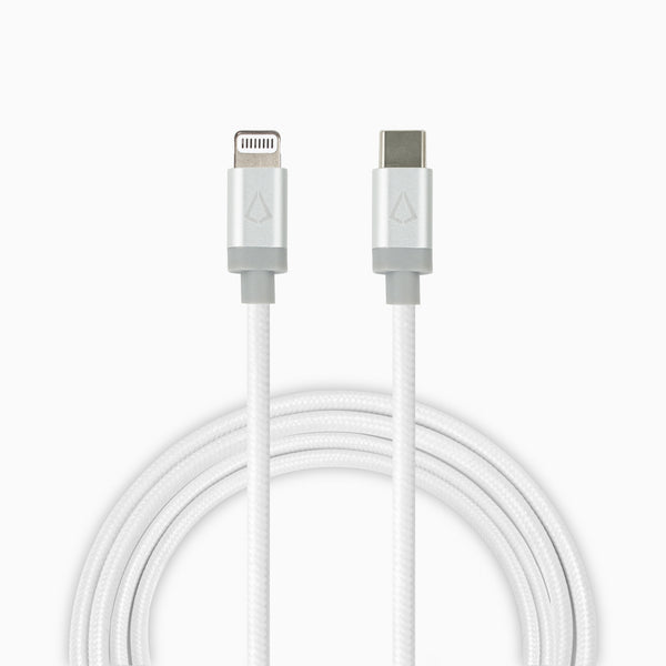 10 Ft. Braided White Cable (USB-C to Lightning)