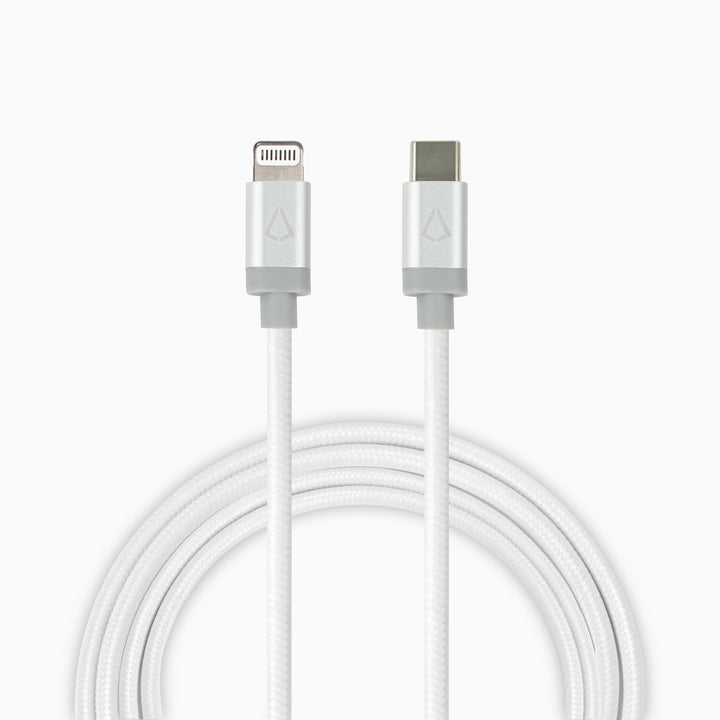 10 Ft. Braided White Cable (USB-C to Lightning)
