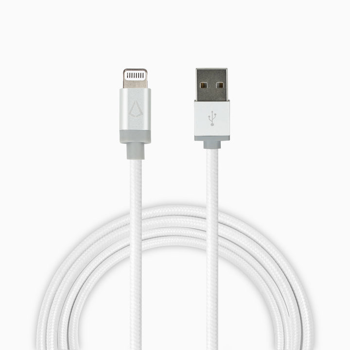 10 Ft. Braided White Cable (USB-A to Lightning)